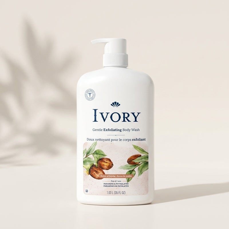 Ivory Gentle Exfoliating Body Wash Cocoa Butter