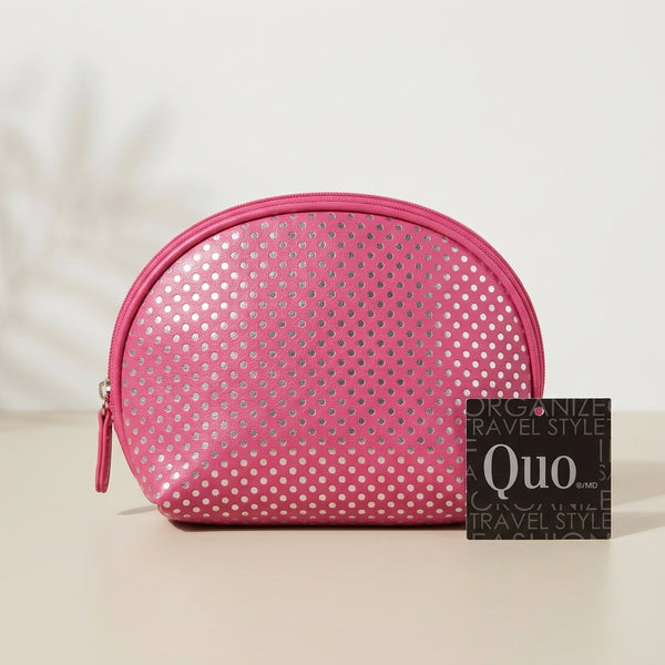 Pink Polka Dot Travel Cosmetic Bag