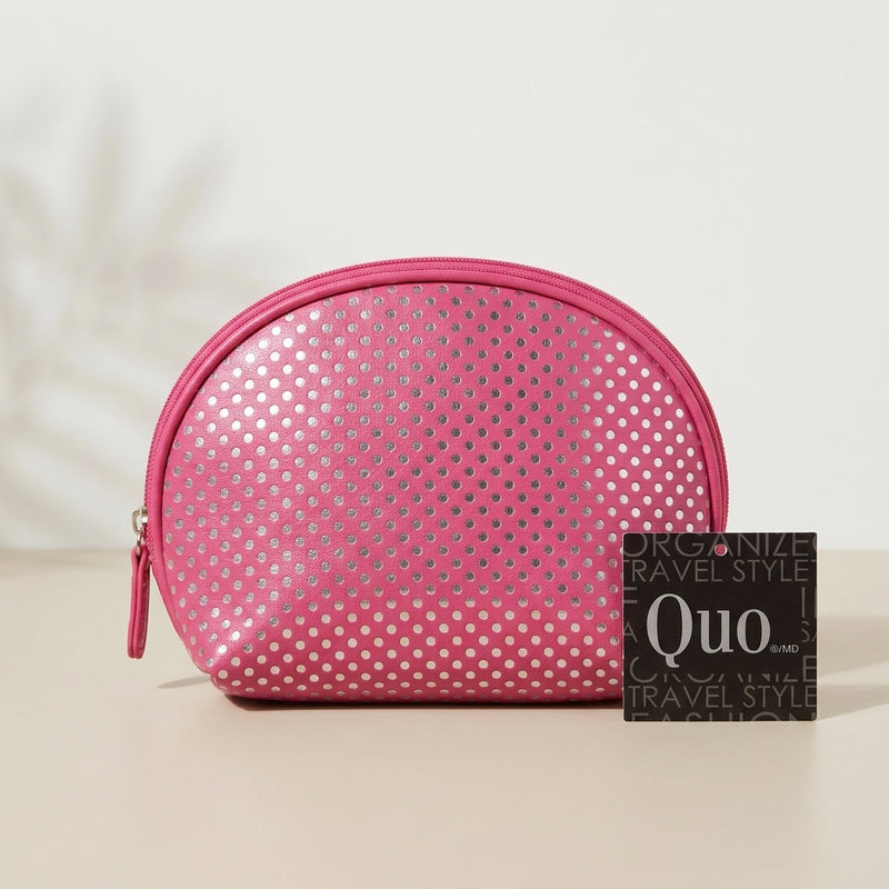 Pink Polka Dot Travel Cosmetic Bag