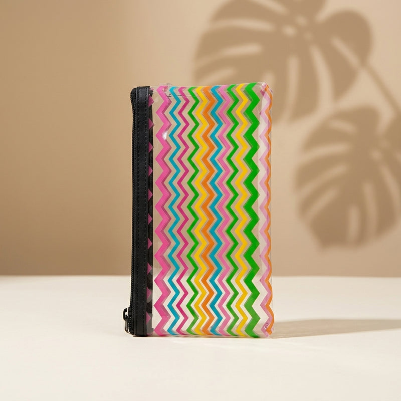 Tall Rainbow Chevron Zip Pouch