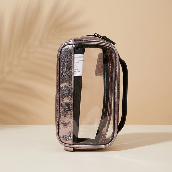 Clear Rose Gold Travel Toiletry Bag