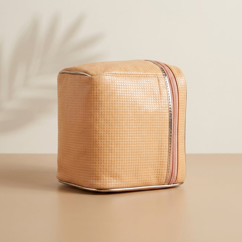 Champagne Textured Vanity Cosmetic Case