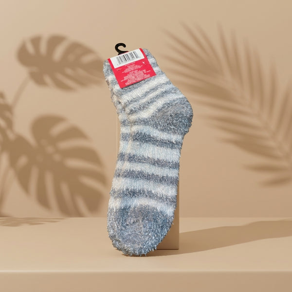 Blue Striped Cozy Socks