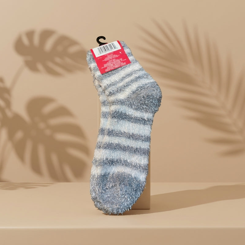 Blue Striped Cozy Socks