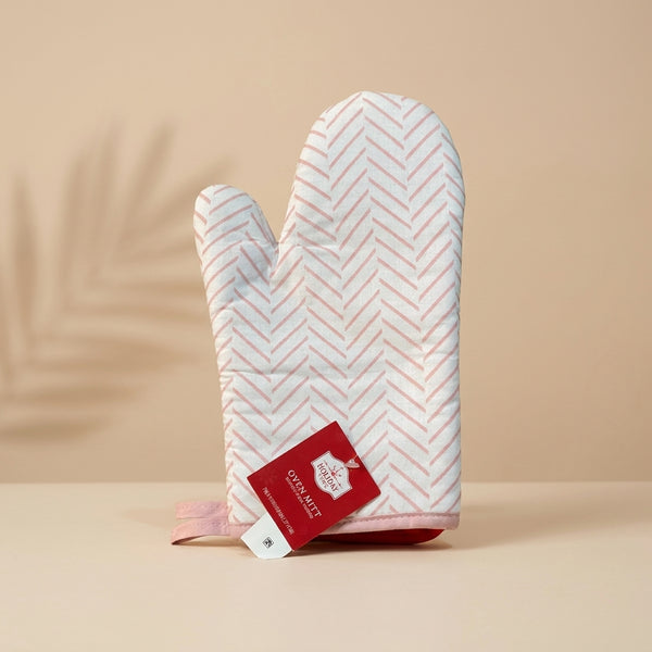 White Chevron Oven Mitt