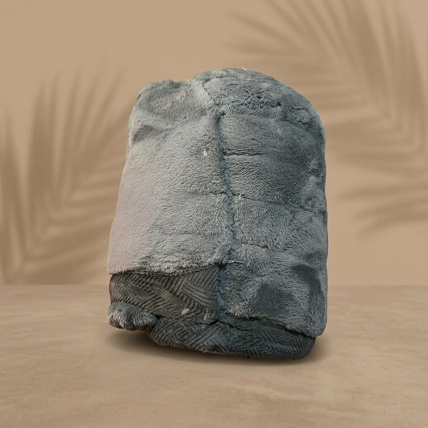 Gray Plush Sherpa blanket QUEEN SIZE