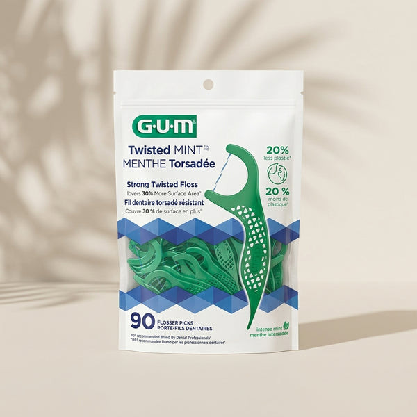 GUM Twisted Mint Dental Flossers 90pcs