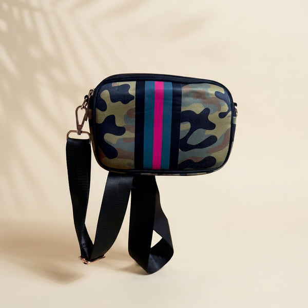 Camouflage Stripe Crossbody Bag