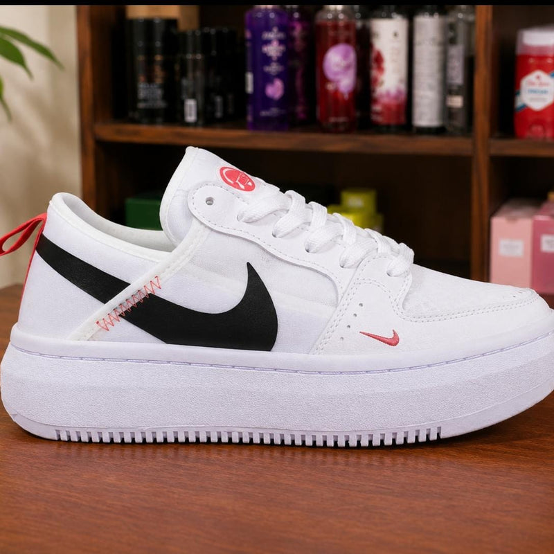 Nike White Black Red Platform Sneakers