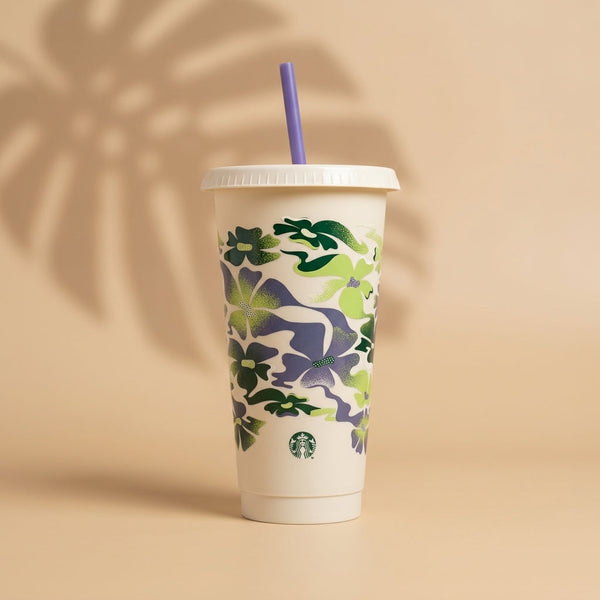 Starbucks Floral Tumbler with Straw